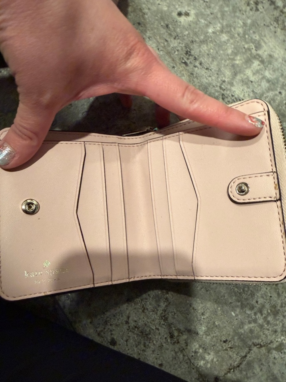 kate spade pale pink Pebbled Leather Crossbody with Star Zip Wallet - Picture 5 of 6